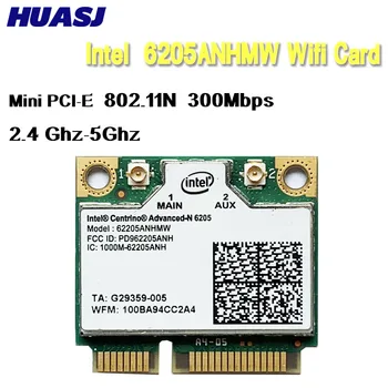 Адаптеры беспроводной карты Huasj для Intel Centrino Advanced-n 6205 62205an 62205hmw 300 Мбит/с WiFi Mini PCI-E 2,4/5 ГГц