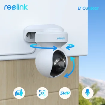Reolink E1 Series 3-мегапиксельная WiFi Камера 4-Мегапиксельная Радионяня 5-Мегапиксельная IP-камера с Поворотом и Наклоном Smart AI Detection 4K 8-Мегапиксельные Камеры Домашнего Видеонаблюдения