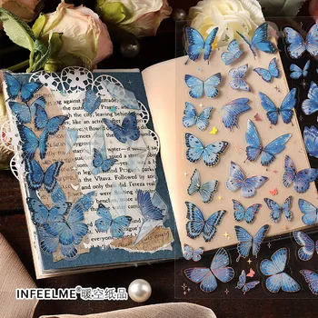 2 Листа Красочных наклеек с бабочками для домашних животных для альбома 