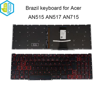 PT-BR Португальские клавиатуры Бразильская клавиатура с RGB подсветкой для Acer Nitro 5 AN515-54 AN515-43-R4C3 AN517-51 AN715-51 Красные колпачки для клавиш