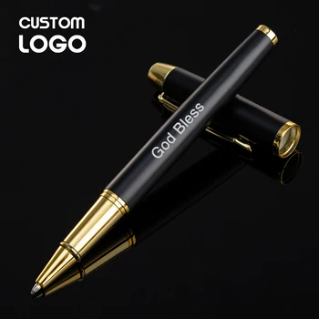 Ручки для подписи с металлическим шаром, Креативная бизнес-черная Шариковая ручка, Индивидуальный ЛОГОТИП, Персонализированный подарок, Студенческая ручка, Школьные канцелярские принадлежности