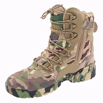 Военные тактические ботинки мужские охотничьи ботинки Камуфляжная походная обувь Уличная водонепроницаемая обувь для альпинизма Ботинки для марша по пустыне