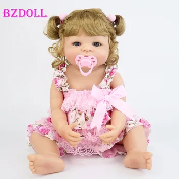 BZDOLL, Реалистичная 22-дюймовая силиконовая девочка-реборн, блондинка, Живая Принцесса, Новорожденная кукла, игрушка для игр