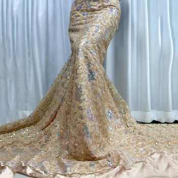 Sinya Африканское роскошное тяжелое кружево с бисером, оптовая продажа, кружево с блестками, роскошные свадебные кружевные ткани для женщин, свадебное платье