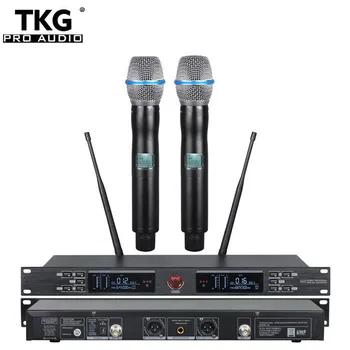 TKG 640-690 МГц UR-2000 двухканальное сценическое звуковое шоу открытый беспроводной динамик микрофон UHF микрофонная система беспроводной