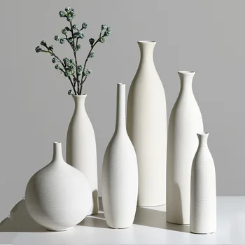 Современные белые керамические сухоцветы в скандинавском стиле, Украшения для ваз, Аксессуары для дома, Декор гостиной
