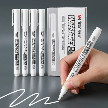 Белая маркерная ручка Спиртовая краска Маслянистые водонепроницаемые ручки для рисования шин, граффити, Перманентная гелевая ручка для ткани, дерева, кожи, маркер