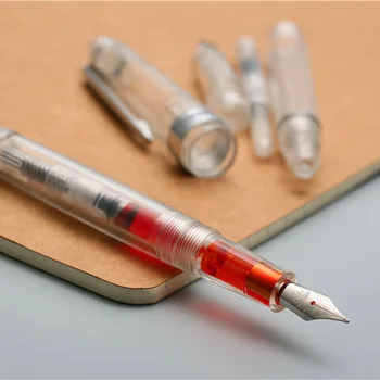 2022 Прозрачная Белая Авторучка с пластиковым Пером EF, Студенческие канцелярские принадлежности, цветные чернильные ручки