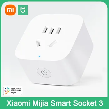 Xiaomi Mijia Smart Socket 3 Статистика мощности WIFI Версия Беспроводной адаптер дистанционного управления Включение Выключение питания Работа с приложением Mi home