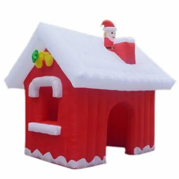 Надувной Рождественский дом Санта-Клауса с воздуходувкой для украшения дома во дворе