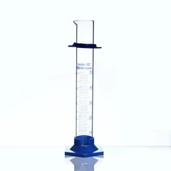 10 шт./упак. 50 мл Шестиугольный Стеклянный Измерительный цилиндр Из боросиликатного химического стекла С градуировкой Цилиндр