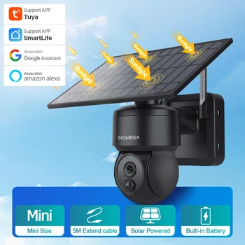 INQMEGA TUYA WIFI Солнечная камера 1080P HD, солнечный мониторинг безопасности на открытом воздухе, обнаружение PIR, домашний монитор Smart Life