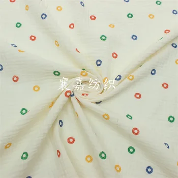 Детская пижама из двойного марлевого крепа размером 10 м x 135 см, цветная домашняя одежда в мелкий горошек, ткань на заказ