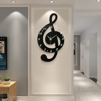 Креативные заметки гостиная личность крючок пианино комната кофейня декоративные часы мода искусство мультфильм настенные часы