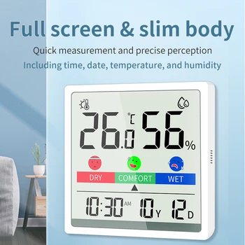 Мини-ЖК-цифровой электронный термометр-гигрометр, датчик температуры в помещении, настольные детские гостиничные часы, домашний термометр
