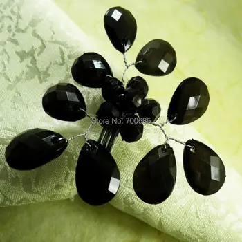 черное кольцо для салфеток в виде ветки, акриловый держатель для салфеток в виде цветка,