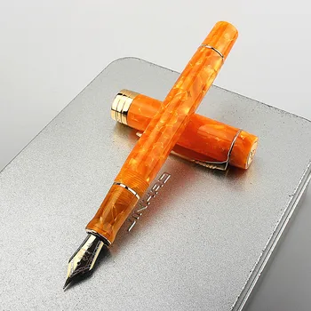 Авторучка из смолы Jinhao 100 Centennial оранжевая EF/F/M/с Изогнутым Наконечником и Конвертерными чернилами, Подарочная Ручка для Делового Офиса