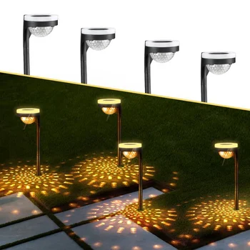 4 Шт. Новые солнечные наружные светильники LED, излучающие капли воды, проекционный пол, украшение сада, газонная лампа, водонепроницаемый садовый пейзаж