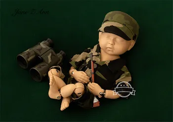 Камуфляжная военная форма, специальный боевой костюм, цельный костюм, шляпа, реквизит для фотосъемки новорожденных, аксессуары для детской фотостудии