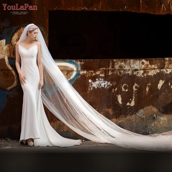 YouLaPan V30 2-уровневая соборная свадебная фата длиной 3 метра Свадебные вуали Элегантные свадебные аксессуары