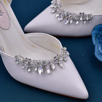 Аксессуары для украшения обуви на высоком каблуке с пряжкой можно снять с жемчужных туфель, свадебные туфли с цветами, женская обувь с цветами