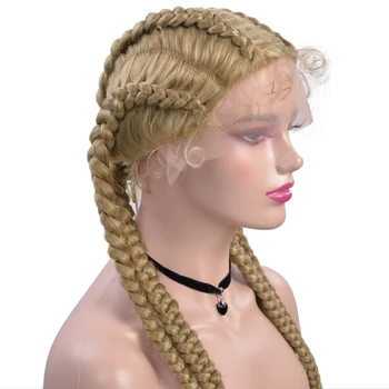 Синтетические 36-дюймовые косички Chorliss с детскими волосами, Двойной голландский кружевной парик Спереди Для женщин, Оптовый афро-парик