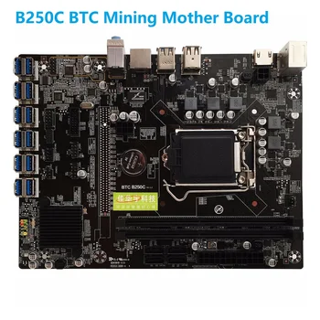 Новая Материнская плата B250C для Майнинга BTC ATX LGA1151 12 Слот для графических карт USB3.0 с интерфейсом PCI-E Материнская плата INTEL 1151 B250
