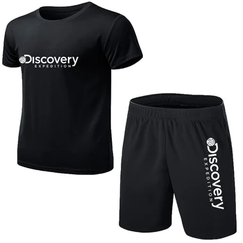 Discovery Летний мужской костюм, спортивные шорты, дышащие брюки, тренировочный баскетбольный костюм для соревнований по фитнесу, футболка на заказ