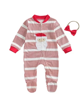 Комбинезоны для маленьких мальчиков, Рождественская одежда, осенние боди с длинными рукавами и рисунком оленя для новорожденных, шапка