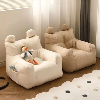 Мини-детский диван, Милое Бархатное Мини-сиденье из ягненка, Детское Ленивое Кресло, Мультяшный Детский диван для чтения, Простой Диван для мужчин и женщин, Детский диван