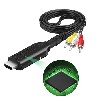 AV-HDMI-совместимый видео конвертер Адаптер RCA CVSB L/R Видео в HD 1080P HDMI Кабельный Адаптер для масштабирования HDTV Конвертер