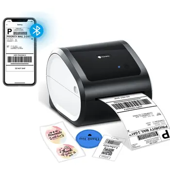 Термопринтер Bluetooth D520-BT, Принтер этикеток для доставки, Принтер 4x6 для малого бизнеса и посылок/Штрих-код/ Адрес/Почтовая этикетка