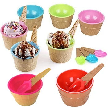 1 Комплект Чаша Для Мороженого, Набор Ложек, Прочные Подарки Для детей, Прекрасная Десертная Чаша, Инструменты для Мороженого 