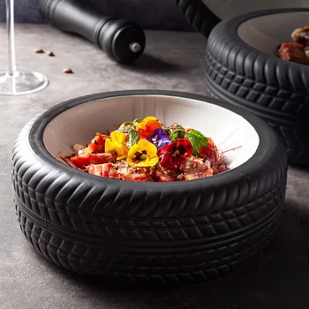 Гостиничная креативная керамическая посуда ins новая тарелка улучшенное ощущение 8-дюймового колеса years диск промышленный ветер