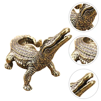 1 шт. Имитационная модель Животного, игрушка, Настольное украшение в виде Крокодила для дома (золотой)
