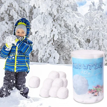 40 Упаковок Искусственных Снежков, Поддельный снежок для игры в снежки в помещении и на открытом Воздухе, Детская Снежная игрушка для игры в снежки