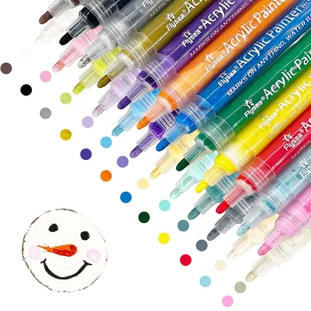 Акриловая ручка для рисования наскальными рисунками, 24 цвета, маркер для рисования камнями, Водонепроницаемая ручка для рисования, Товары для рукоделия, средний наконечник 3 мм