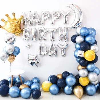 Синий Праздничный комплект для Арки из воздушных шаров для Мальчика На День Рождения, Украшение воздушными шарами для Душа Ребенка, Пол, раскрывающий Изысканный декор на день рождения