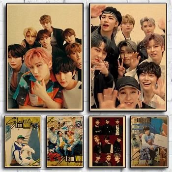 Корейский мужчина, группа звездных мальчиков, Бродячие дети, Ретро-Арт, Украшение дома, Личная фотография, Плакат, Коллекция фанатов, Декор стен, плакаты