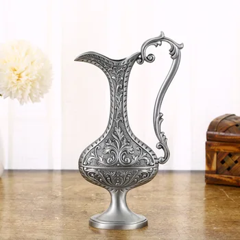 Русская металлическая ваза с европейской ручкой в стиле ретро, креативный классический цветок, украшение для домашнего офиса, высококачественные украшения