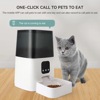 Версия автоматической кормушки для домашних животных объемом 4 л, Автоматический дозатор корма для кошек, Аксессуары для умного управления, Кормушка для домашних животных Для кошек, сухой корм для собак