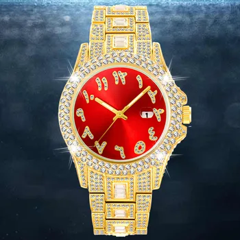 Мужские Часы Iced Out в стиле Хип-Хоп, Роскошные Мужские Часы С Бриллиантами, Модные Золотые Кварцевые Наручные Часы, Водонепроницаемые Reloj Hombre Relogio