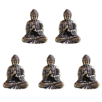 5X Мини Статуя Будды Бронзовая Статуя Будды Китайский Буддизм Чистая Медь Бронзовая Статуя Будды Шакьямуни