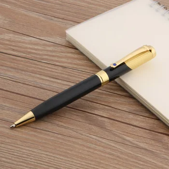 Металлическая шариковая ручка jinhao 9009, черная С золотыми аксессуарами, Шариковая ручка, Канцелярские принадлежности, школьные принадлежности для письма