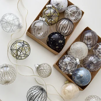 Новые рождественские декоративные шары, окрашенные тканевой прозрачной елкой