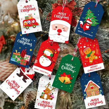 1 Комплект Рождественских подвесных бирок, достаточное количество, изысканный узор для домашних рождественских бумажных открыток, открыток на Рождественскую елку