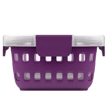 Прочная форма для запекания из дюрагласса Сливово-фиолетового цвета толщиной 2 см с безопасным для духовки силиконовым рукавом, 8x8 - Идеально подходит для запеканок и лазаньи