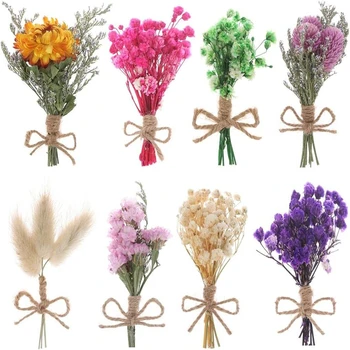 8-штучный Мини-Букет Сушеных Цветов из Натуральной Смолы, Свеча из Эпоксидной смолы для Альбома 