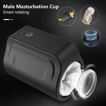 Вращающаяся чашка для Мастурбации с двойной головкой для мужчин с реалистичным ощущением во влагалище, Стимулятор Минета для взрослых, Интимные Секс-игрушки