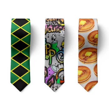 Модные Мужские галстуки с 3D печатью, Новинка, Пончики, галстуки с граффити, Аксессуары, повседневные свадебные мужские галстуки, подарки для мужчин